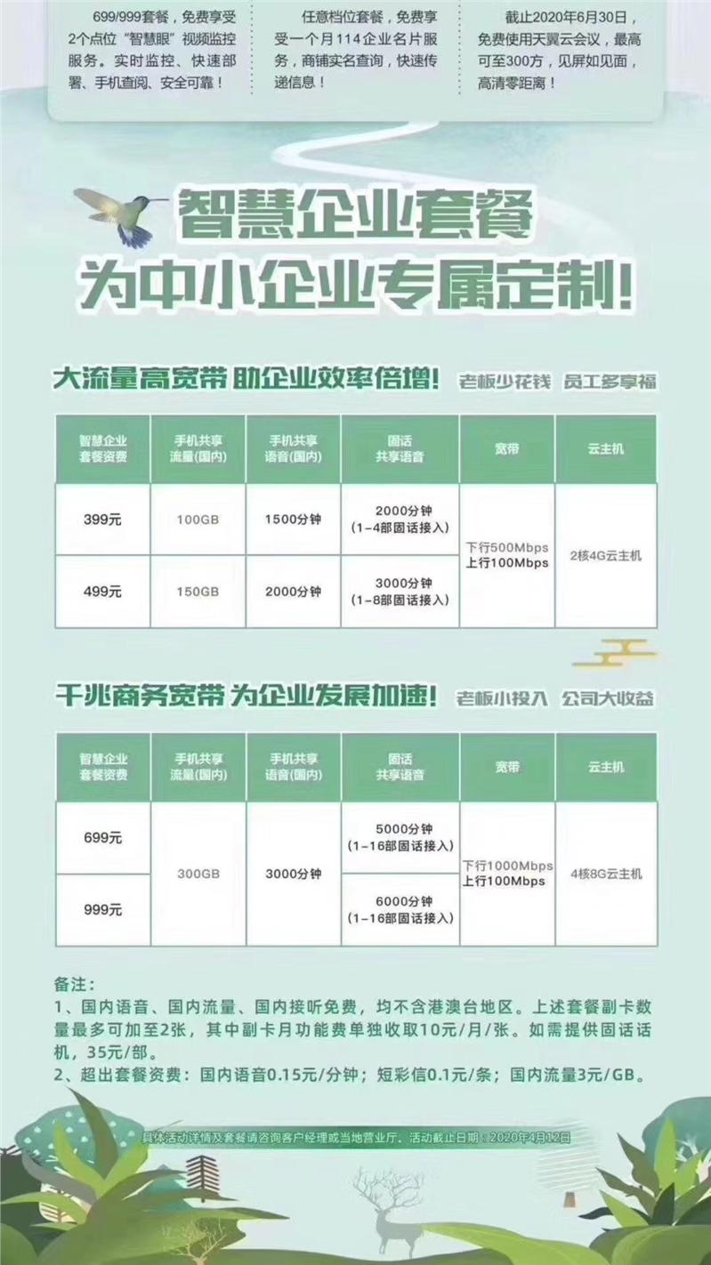 西安市桃园路电信拉网2020年的套餐