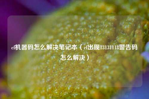 cf机器码怎么解决笔记本（cf出现13131118警告码怎么解决）