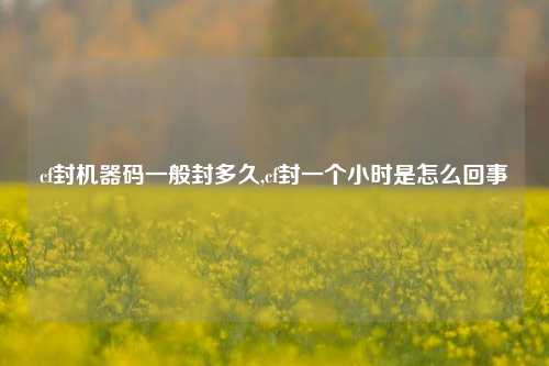 cf封机器码一般封多久,cf封一个小时是怎么回事