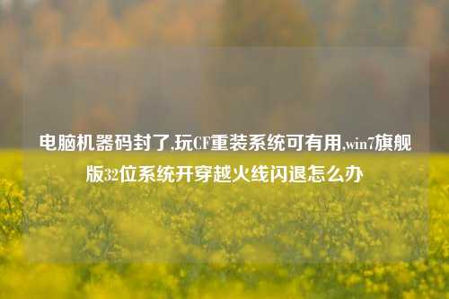 电脑机器码封了,玩CF重装系统可有用,win7旗舰版32位系统开穿越火线闪退怎么办
