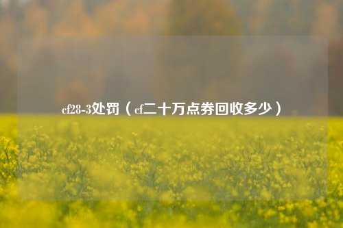 cf28-3处罚（cf二十万点券回收多少）