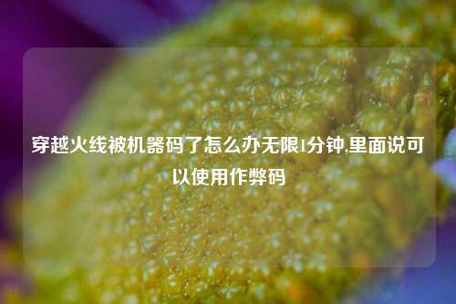 穿越火线被机器码了怎么办无限1分钟,里面说可以使用作弊码