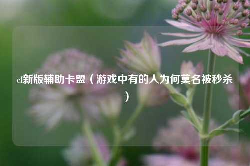 cf新版辅助卡盟（游戏中有的人为何莫名被秒杀）