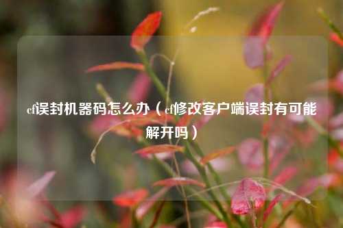 cf误封机器码怎么办（cf修改客户端误封有可能解开吗）