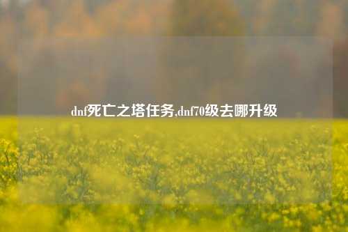 dnf死亡之塔任务,dnf70级去哪升级