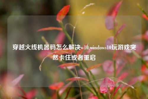 穿越火线机器码怎么解决w10,windows10玩游戏突然卡住或者重启