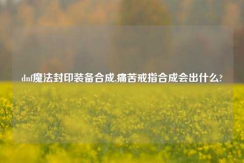 dnf魔法封印装备合成,痛苦戒指合成会出什么?