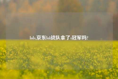 lols,京东lol战队拿了s冠军吗?