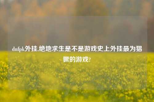 dnfpk外挂,绝地求生是不是游戏史上外挂最为猖獗的游戏?