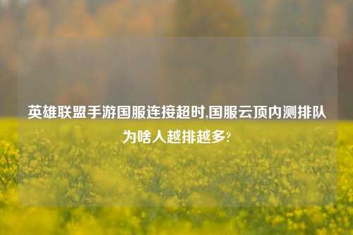 英雄联盟手游国服连接超时,国服云顶内测排队为啥人越排越多?
