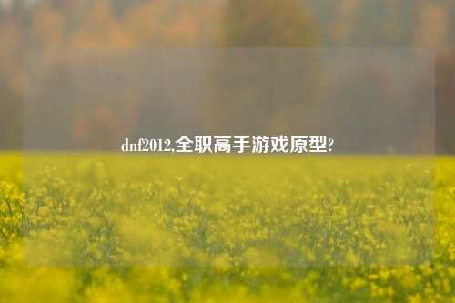 dnf2012,全职高手游戏原型?
