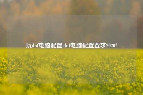 玩dnf电脑配置,dnf电脑配置要求2020?