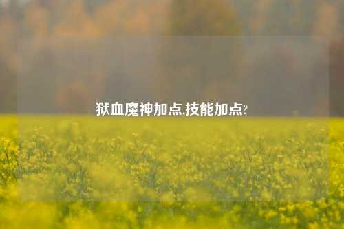 狱血魔神加点,技能加点?