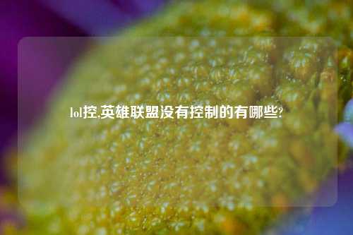 lol控,英雄联盟没有控制的有哪些?