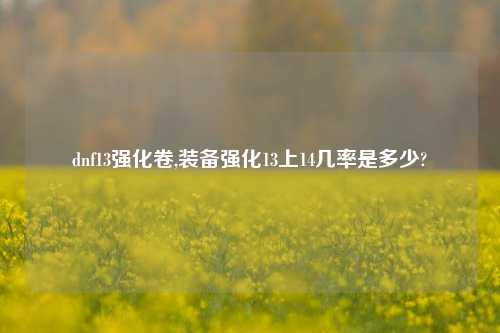 dnf13强化卷,装备强化13上14几率是多少?