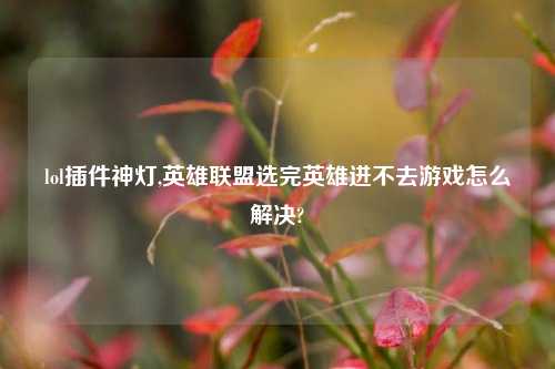 lol插件神灯,英雄联盟选完英雄进不去游戏怎么解决?