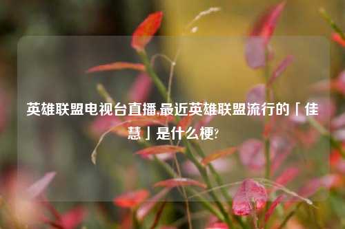 英雄联盟电视台直播,最近英雄联盟流行的「佳慧」是什么梗?