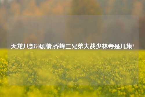 天龙八部70剧情,乔峰三兄弟大战少林寺是几集?