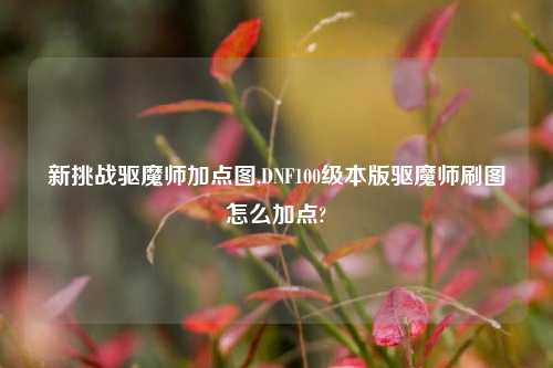 新挑战驱魔师加点图,DNF100级本版驱魔师刷图怎么加点?