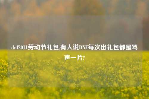 dnf2011劳动节礼包,有人说DNF每次出礼包都是骂声一片?