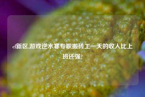 cf新区,游戏逆水寒专职搬砖工一天的收入比上班还强?