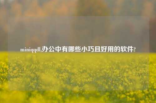 miniqqdl,办公中有哪些小巧且好用的软件?