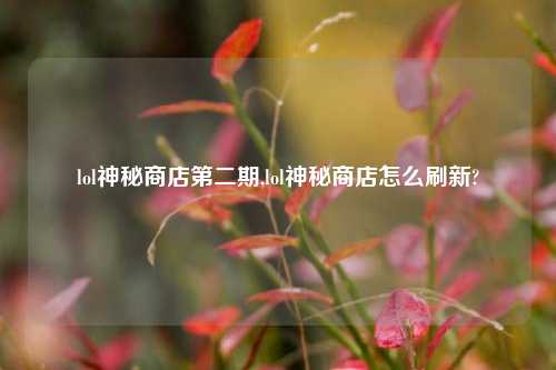 lol神秘商店第二期,lol神秘商店怎么刷新?
