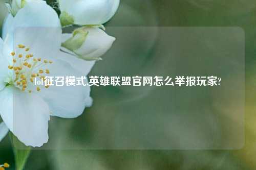 lol征召模式,英雄联盟官网怎么举报玩家?