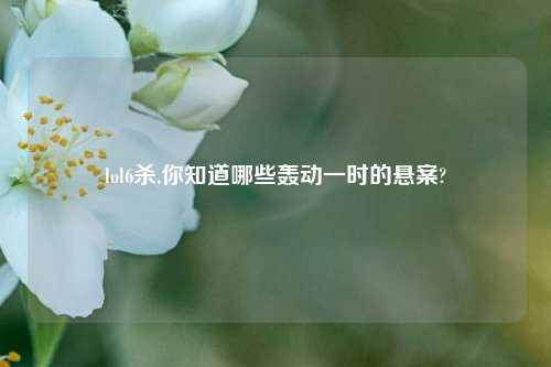 lol6杀,你知道哪些轰动一时的悬案?
