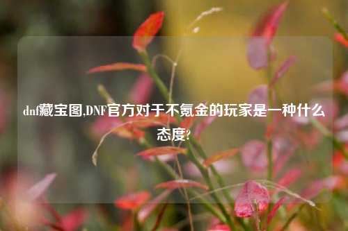 dnf藏宝图,DNF官方对于不氪金的玩家是一种什么态度?