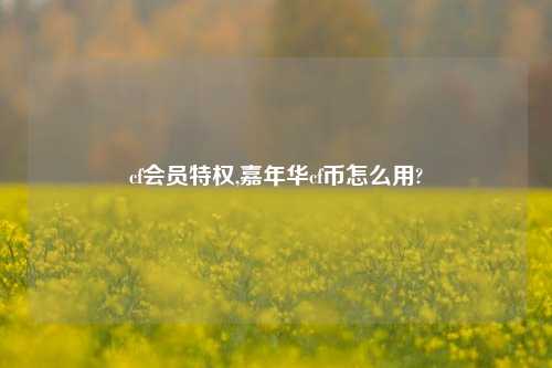 cf会员特权,嘉年华cf币怎么用?