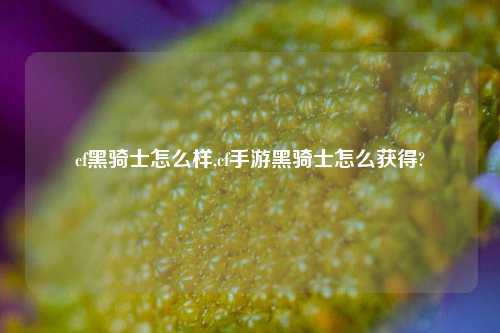 cf黑骑士怎么样,cf手游黑骑士怎么获得?