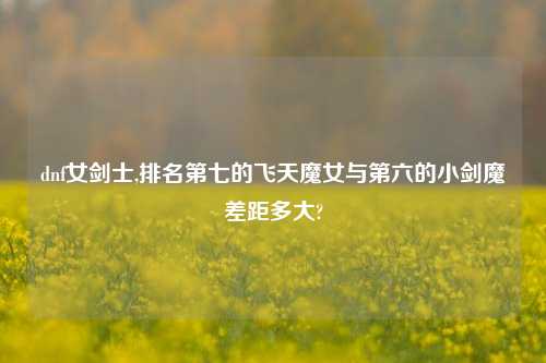 dnf女剑士,排名第七的飞天魔女与第六的小剑魔差距多大?