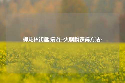 御龙林钥匙,端游cf火麒麟获得方法?