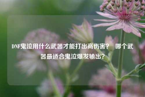 DNF鬼泣用什么武器才能打出高伤害？  哪个武器最适合鬼泣爆发输出？