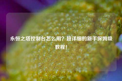 永恒之塔控制台怎么用？超详细的新手保姆级教程！
