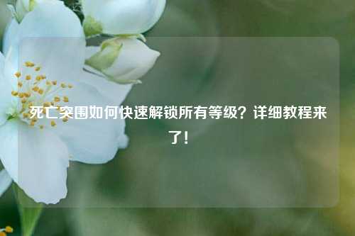 死亡突围如何快速解锁所有等级？详细教程来了！