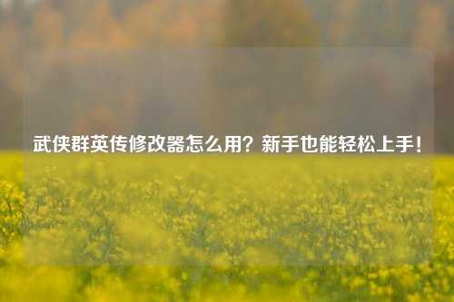 武侠群英传修改器怎么用？新手也能轻松上手！